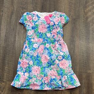 NWT Lilly Pulitzer Alexandra Blue and Pink floral zip up dress with Sleeves sz14